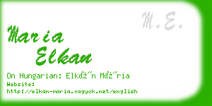 maria elkan business card